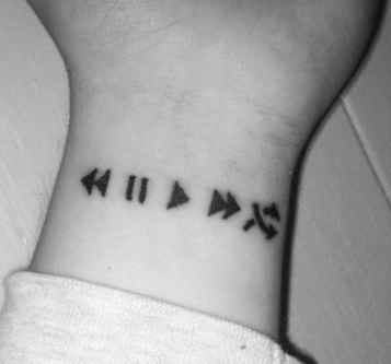 Personal music wrist tattoo
