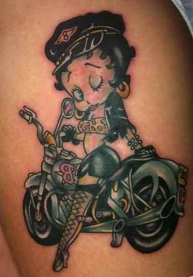 Betty Boop biker tattoos