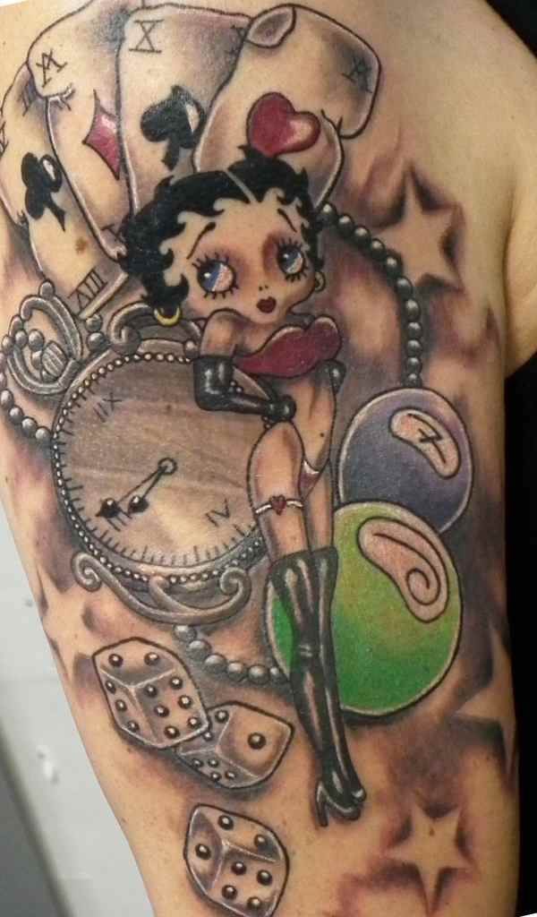 Betty Boop gambling tattoo