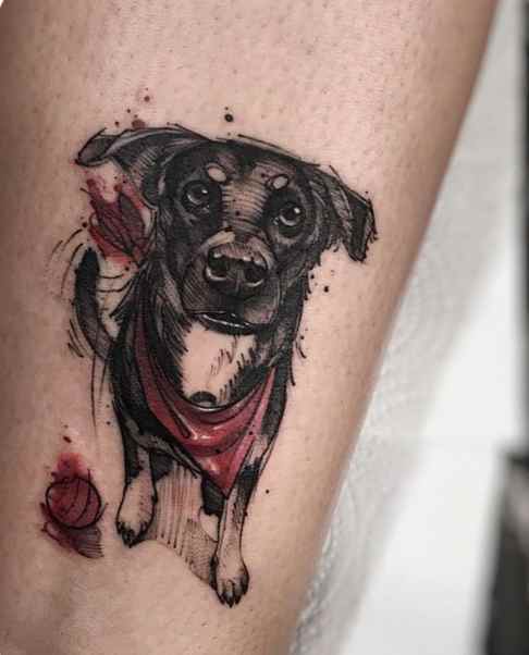 Cool looking dog tattoo