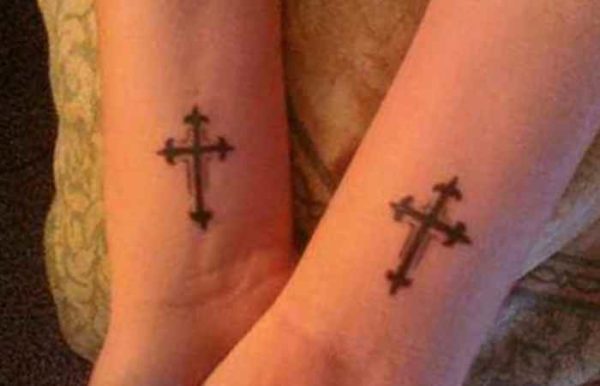 Crosses wrist tattoo