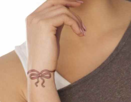 Tattoo ribbon around wrist