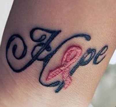 Breast cancer ribbon tattoo template