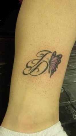 Butterfly tattoo design with initials