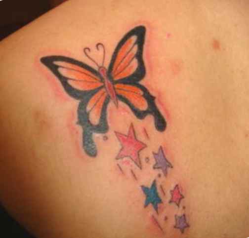 Butterfly tattoo designs with stars