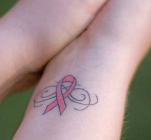 Cancer ribbon tattoo design