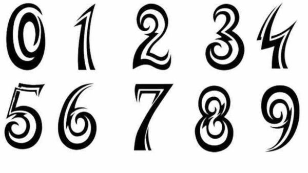 Cool tattoo number fonts