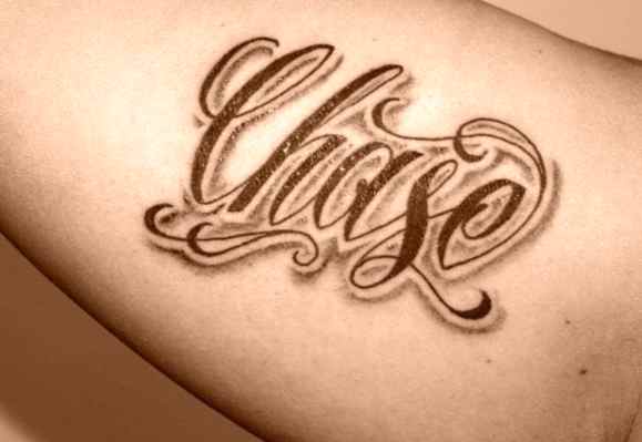 Tattoo font in arm