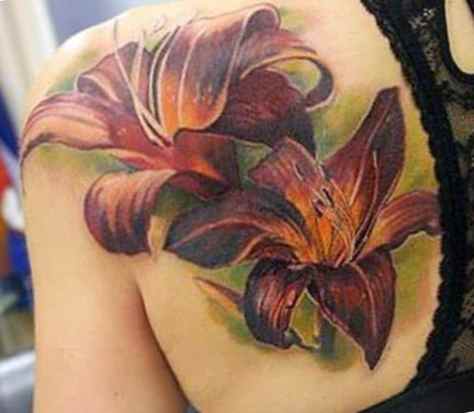 Tattoo flower on the shoulder