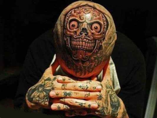 Tattoo on skull
