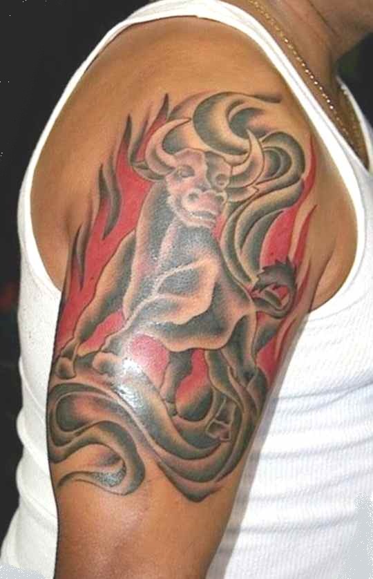 Flaming Bull Tattoo