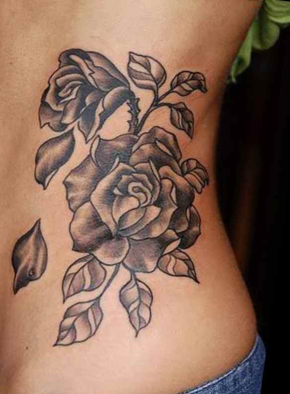 Flower tattoo down side