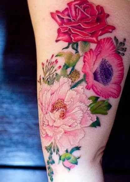 Flower tattoo for upper arm