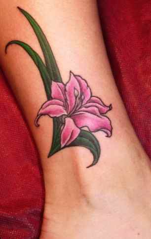 Flower tattoo on foot