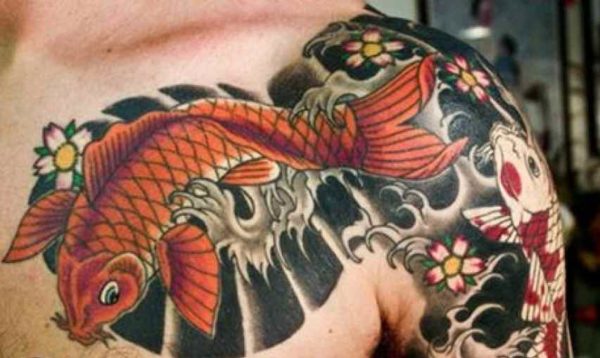 Koi dragon tattoo half sleeve