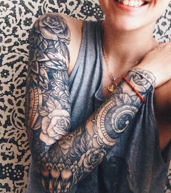 Sleeve tattoo for girl