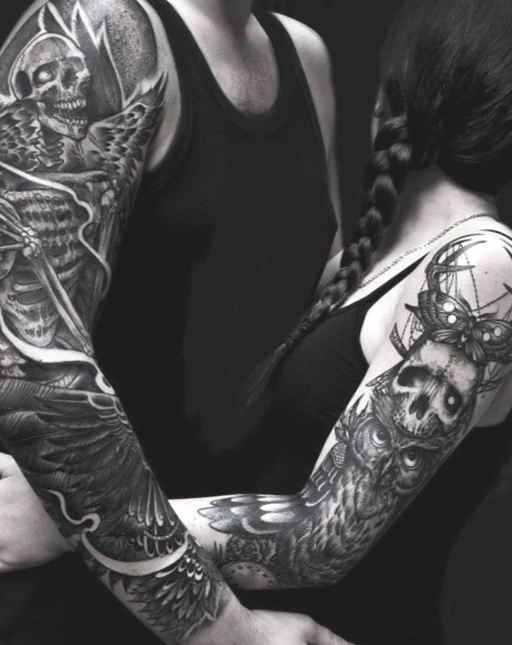 Sleeve tattoos black and white
