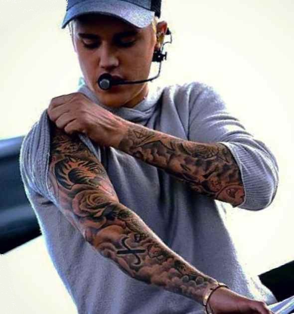 Justin Bieber sleeve tattoo