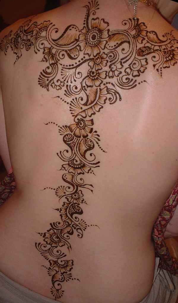 Henna tattoo designs at the back