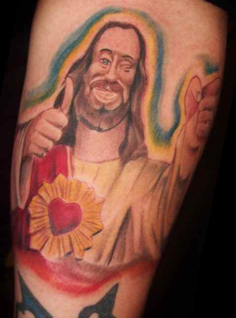 Buddy Christ Funny Faith Tattoo