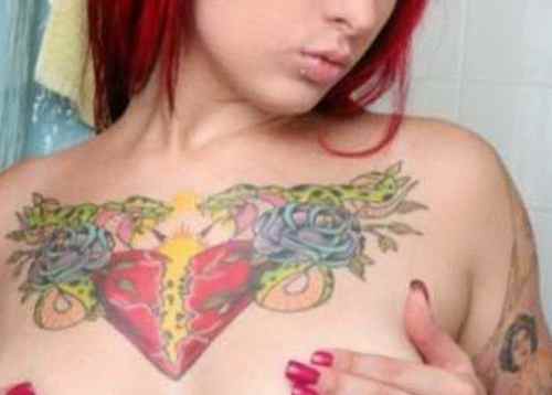 Chest women tattoo