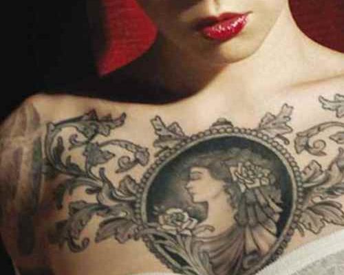 Chest tattoos on females