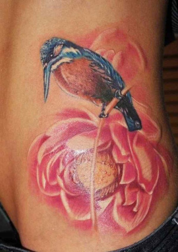 Hummingbird tattoos on side