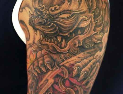 Lion of Buddha tattoo meaning