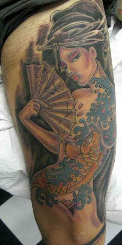Nude geish tattoo
