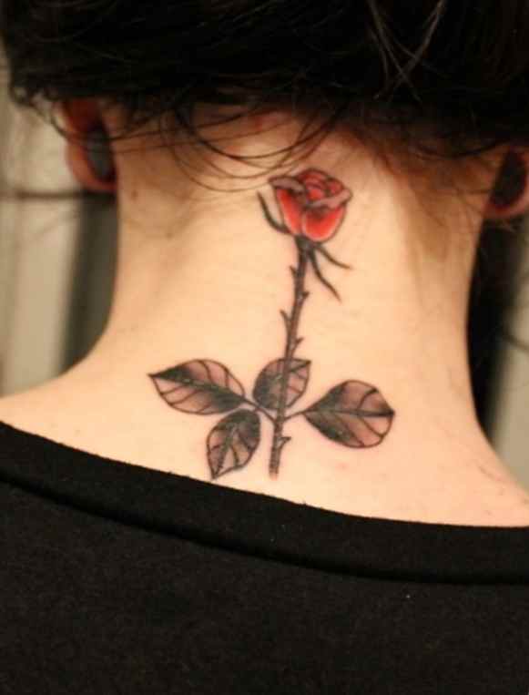 Pretty back female tattoo idea