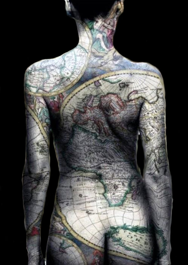Girls map amazing full body tattoo