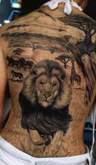 Full body lion tattoo