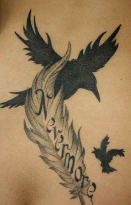 Nevermore feather tattoo