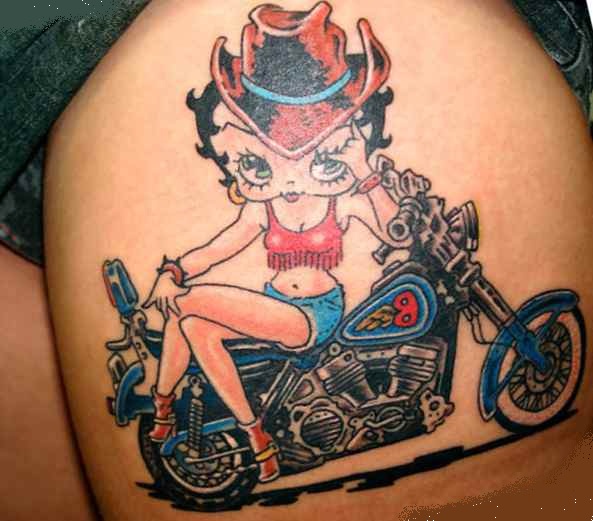 Betty Boop biker tattoo