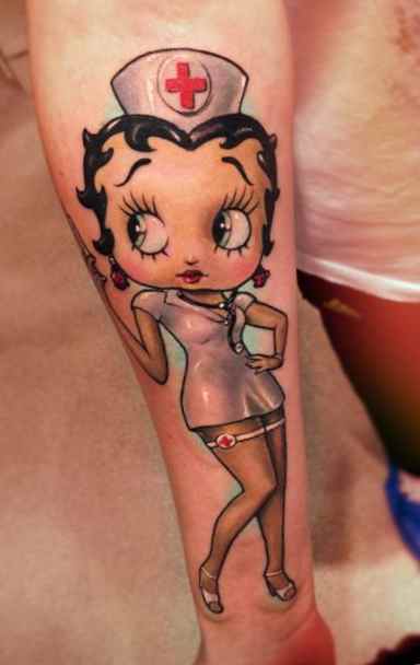 Betty Boop nurse tattoo
