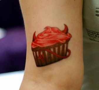 Devil cupcake tattoo