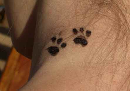 Black amazing dog tattoo