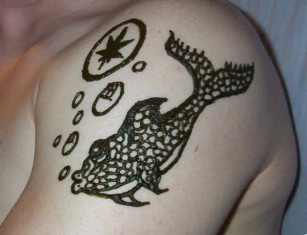 Henna tattoo fish