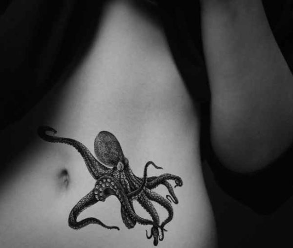 Black simple octopus tattoo