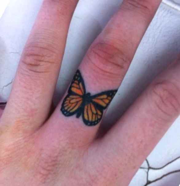 Butterfly ring tattoo design