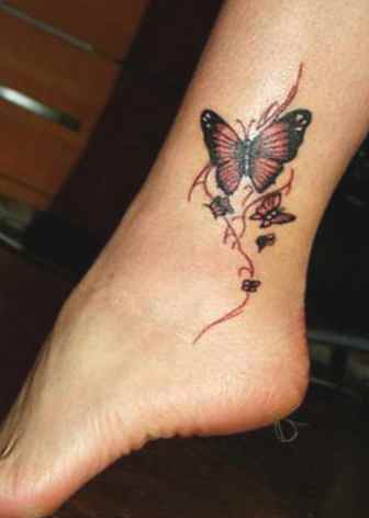 Butterfly tattoo design for the ankle