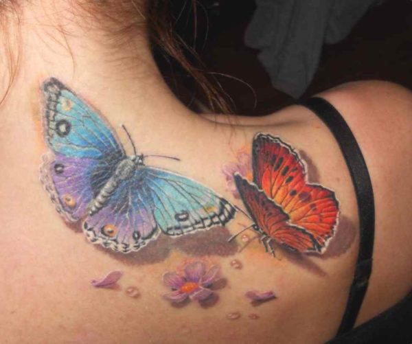Butterfly tattoo design for upper back