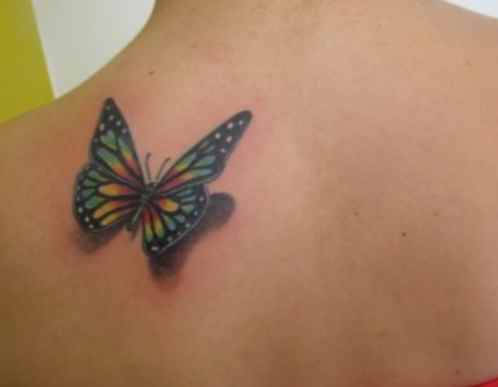 Butterfly tattoo design on the back