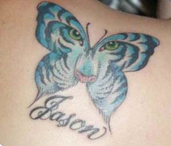 Butterfly tattoo design with names