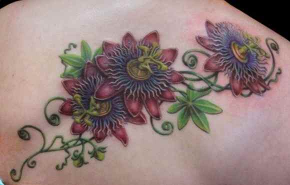 Passion flower tattoo designs