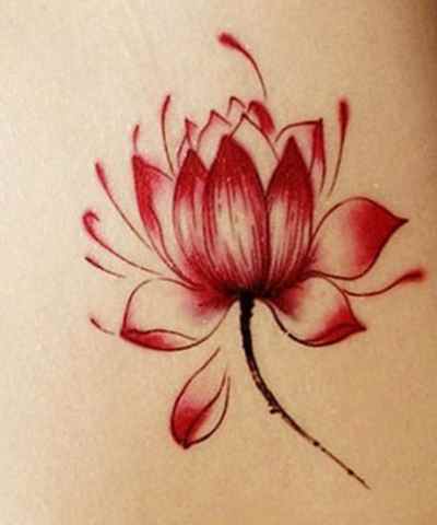 Red lotus flower tattoo designs