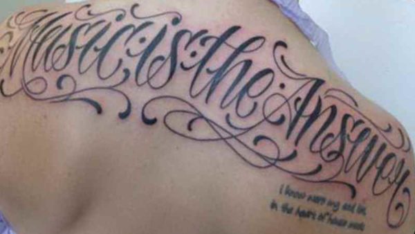 Tattoo font styles on back