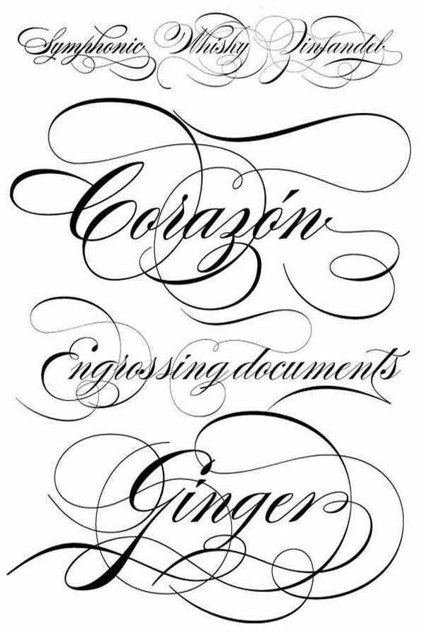 Victorian script font for tattoo
