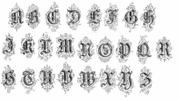 Tattoo lettering Alphabet