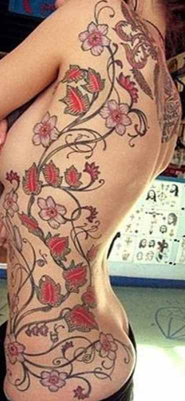 Viney flower tattoo designs
